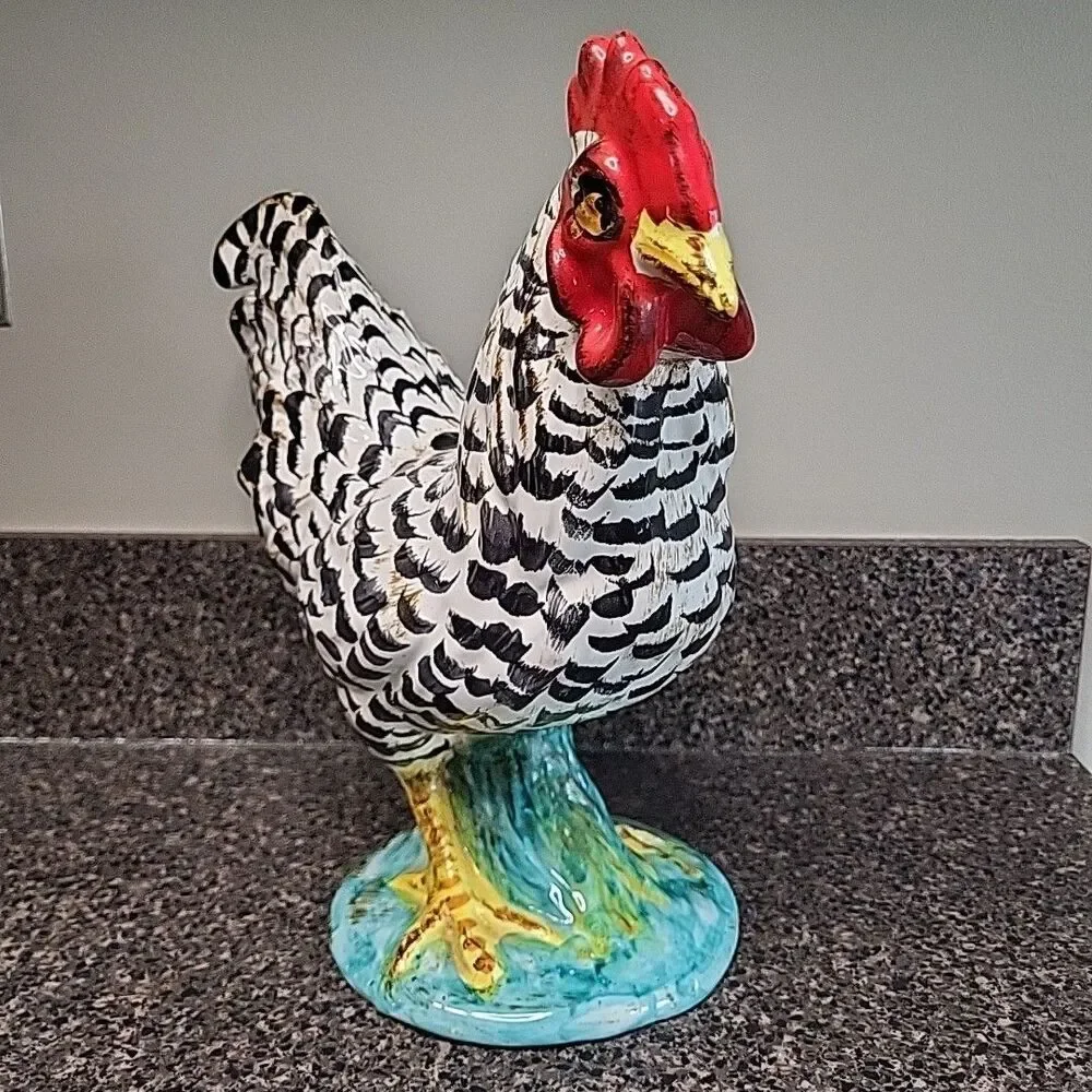 VINTAGE Jay Willfred for Andrea by Sadek Black And White Rooster Made In Italy
